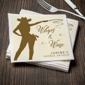 Serviette En Papier Whips & Wine Cowgirl Enterrement de Vie de Jeune F