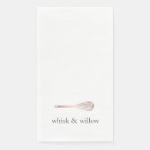 Serviette En Papier Whisk d'or rose | Nom de l'entreprise de boulanger (Devant)