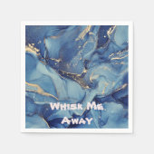 Serviette En Papier Whisk me away Blue Marble Monogrammed | (Devant)