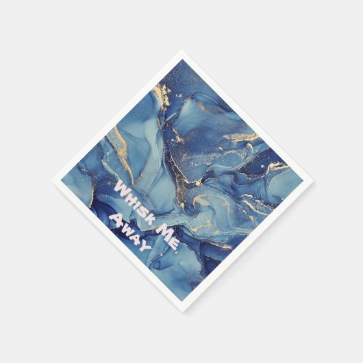 Serviette En Papier Whisk me away Blue Marble Monogrammed | (Coin)