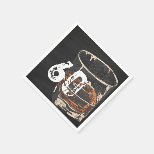 Serviette En Papier Whiskey Birthday, Invitation for Men, ÉDITABLE (Coin)