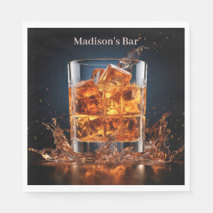 Serviette En Papier Whiskey De Nom Personnalisé Sur Les Rochers