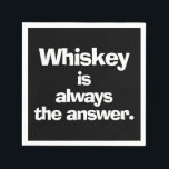 Serviette En Papier Whiskey est toujours la réponse Noir<br><div class="desc">Whiskey is Always the Answer paper cocktail napkins are a fun don for Fête des pères,  bachelor or or bachelorette party,  cadeau de réveil,  stock le cadeau du bar,  le cadeau de toiletteur,  cadeau de servante,  idée de cadeau de meilleur homme,  fournitures de fête et plus encore.</div>