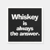 Serviette En Papier Whiskey est toujours la réponse Noir (Devant)
