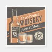 Serviette En Papier Whiskey Liquor Bottle Western Bar (Devant)