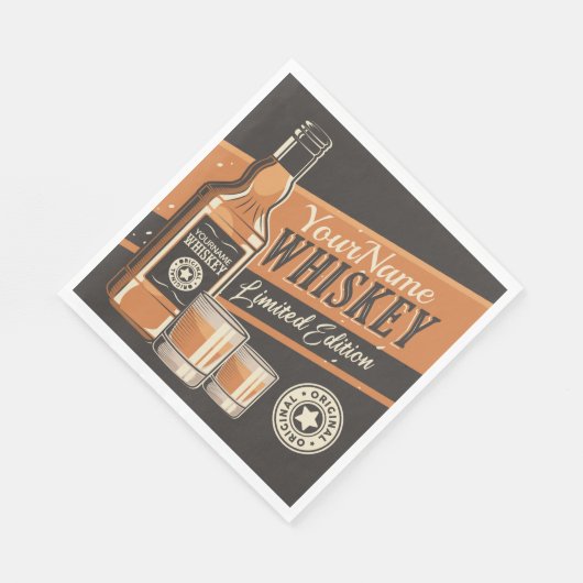 Serviette En Papier Whiskey Liquor Bottle Western Bar (Coin)