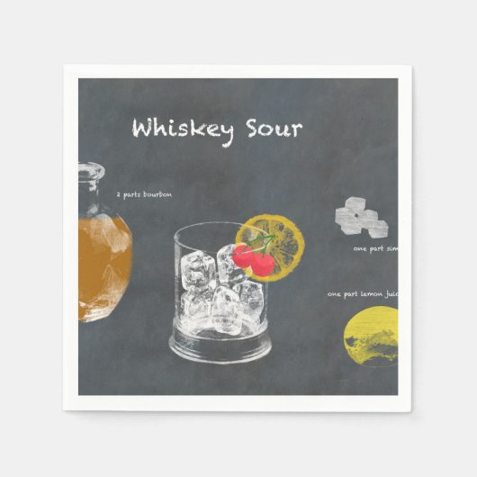 Serviette En Papier Whiskey Sour (Devant)