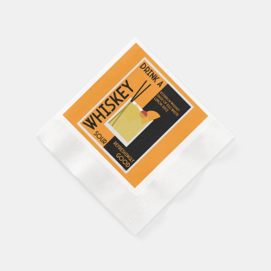 Serviette En Papier Whiskey Sour Cocktail Napkin (Coin)