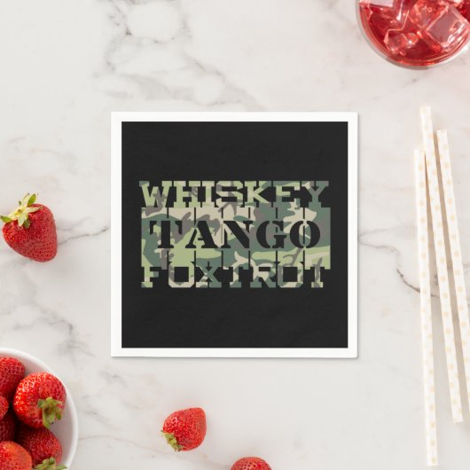 Serviette En Papier Whiskey Tango Foxtrot WTF Camouflage vert (En situation)