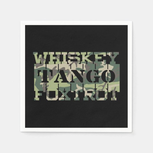 Serviette En Papier Whiskey Tango Foxtrot WTF Camouflage vert (Devant)