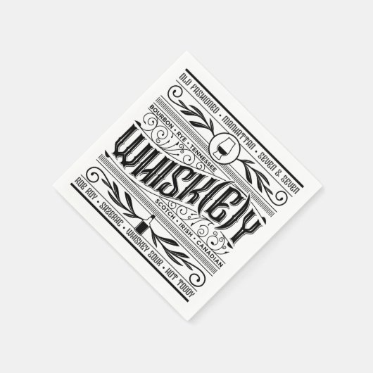 Serviette En Papier Whiskey / Whisky Napkin (Coin)