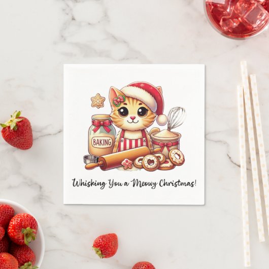 Serviette En Papier Whisking you a meowy Christmas (En situation)