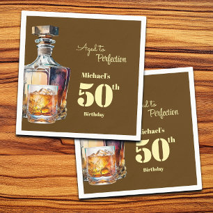 Serviette En Papier Whisky d'anniversaire 50 ans pour hommes vieillis