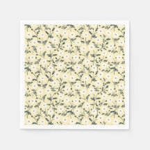 Whispering Meadow - Butter Yellow Floral Pattern