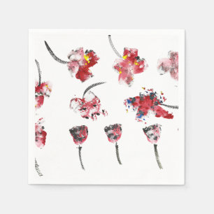 Serviette En Papier Whispers florale - Hibiscus acrylique Abstrait & R