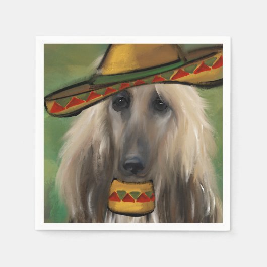 Serviette En Papier White Afghan Hound (Devant)