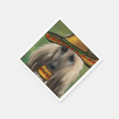 Serviette En Papier White Afghan Hound (Coin)