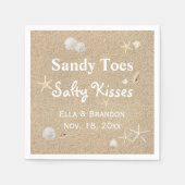 Serviette En Papier White Beach Sandy Toes Salty Baisers Mariage Napki (Devant)