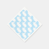Serviette En Papier White Bunnies on Pastel Blue Gingham Pattern (Coin)