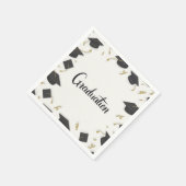 Serviette En Papier White Cap & Confetti Graduation (Coin)
