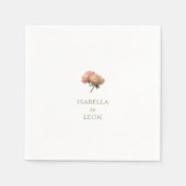 Serviette En Papier White | Chic Rose Wedding  (Devant)