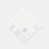 Serviette En Papier White | Chic Typography Minimal Monogram Wedding (Coin)