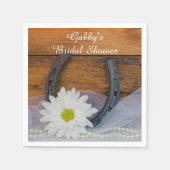 Serviette En Papier White Daisy et Horseshoe Fête des mariées occident (Devant)
