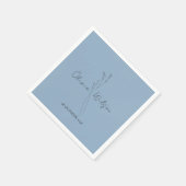 Serviette En Papier White Elegant Minimalist Botanical (Coin)