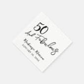 Serviette En Papier White Fifty and Fabulous Script Birthday Party (Coin)