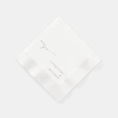 Serviette En Papier White Forever You Gold Text Mariage Cocktail (Coin)