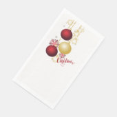 Serviette En Papier White, Gold and Red Christmas Party (Coin)