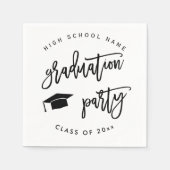 Serviette En Papier White Graduation Party Classe de cocktail (Devant)