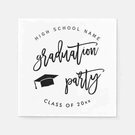 Serviette En Papier White Graduation Party Classe de cocktail (Devant)