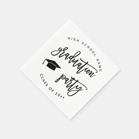 Serviette En Papier White Graduation Party Classe de cocktail (Coin)