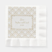 Serviette En Papier White Great Gatsby Art Déco Gold Mariage (Devant)