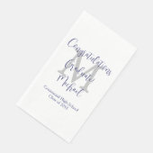 Serviette En Papier White Grey Blue Monogrammed Graduation Party (Coin)