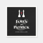 Serviette En Papier White Kings Chess Pièces Gay Mariage (Devant)
