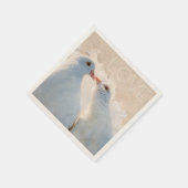 Serviette En Papier White Kissing Doves - Love personnalisable (Coin)