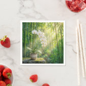 Serviette En Papier White Orchids in Bamboo Forest (En situation)