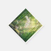 Serviette En Papier White Orchids in Bamboo Forest (Coin)