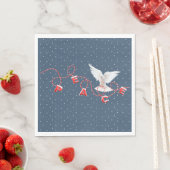 Serviette En Papier White Peace Dove With Peace Text (En situation)