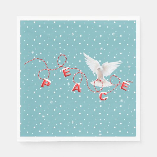 Serviette En Papier White Peace Dove With Peace Text (Devant)