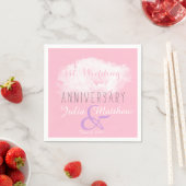 Serviette En Papier White Peony 1er Mariage Anniversaire papier Napkin (En situation)