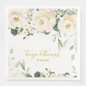 Serviette En Papier White Peony Epiphany Dîner Mariage (Devant)