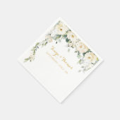 Serviette En Papier White Peony Epiphany Mariage Cocktail Napkins (Coin)