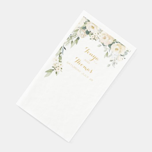 Serviette En Papier White Peony Epiphany Mariage Long Dinner Naples (Coin)