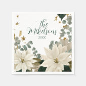 Serviette En Papier White Poinsettia (Devant)