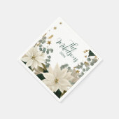 Serviette En Papier White Poinsettia (Coin)