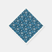 Serviette En Papier White Pretty Snowflakes On Winter Blue Background (Coin)