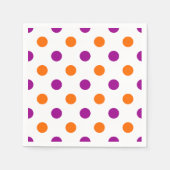 Serviette En Papier White Purple Orange Polka Dots Pattern (Devant)